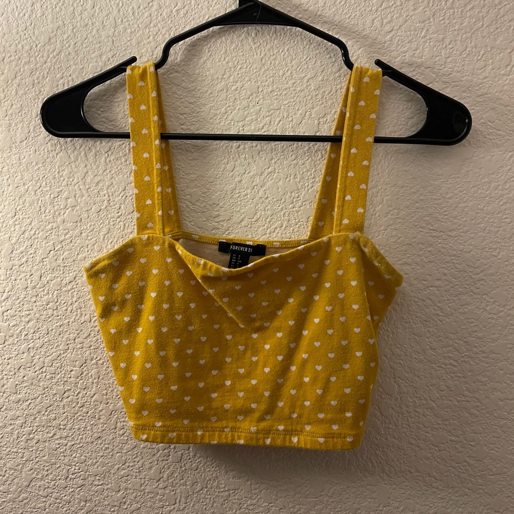 yellow crop tank top